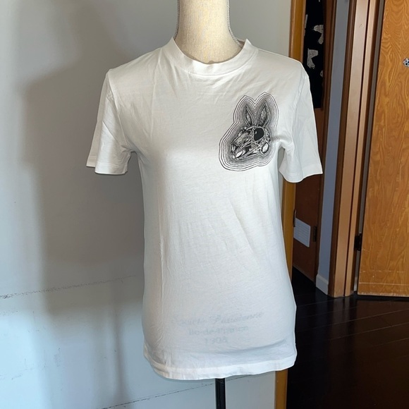 MCQ Alexander McQueen white Bunny be here now T-shirt Size XS - Picture 1 of 7
